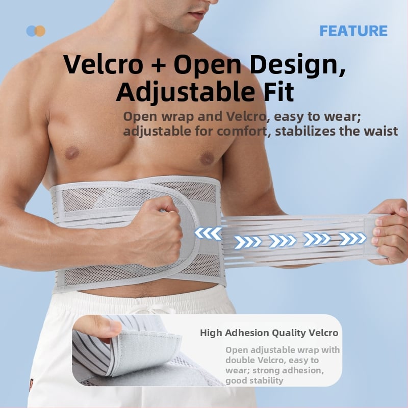 Спортен колан за талия за мъже и жени, фитнес дишащ коремен колан, лумбална дискова херния, разтягане, опора за талията, лумбална опора
