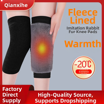 Jesenné a zimné teplé chrániče kolien s imitáciou králičích vlasov, podšité flísom, staré studené nohy, studená klimatizácia, chrániče nôh, zahustené športové chrániče kolien