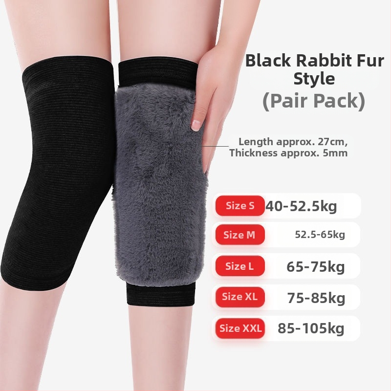 Jesenné a zimné teplé chrániče kolien s imitáciou králičích vlasov, podšité flísom, staré studené nohy, studená klimatizácia, chrániče nôh, zahustené športové chrániče kolien