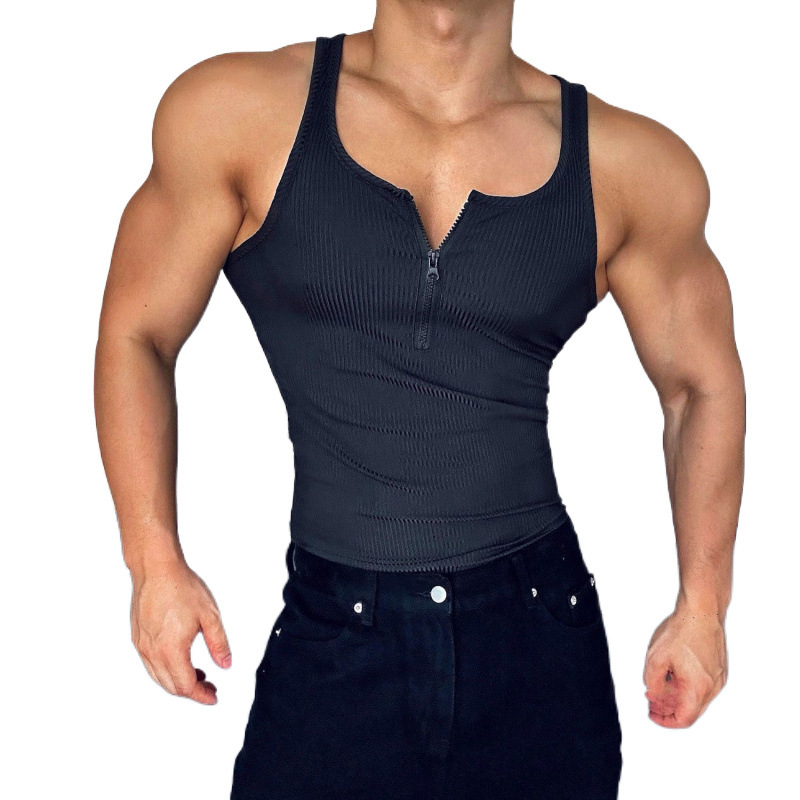 Trendikas vest 2025 kevad/suvi pluss-suuruses lukuga Ameerika stiilis seksikas sportlik fitness varrukateta treeningvest lühikesteks püksteks