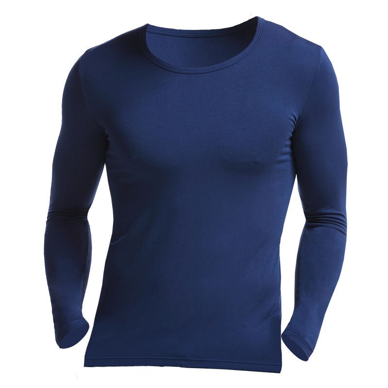 Vyriški šilti drabužiai apvaliu kaklu ilgomis rankovėmis rudens drabužiai vieno sluoksnio kvėpuojantys apatiniai marškinėliai rudens ir žiemos ploni terminiai apatiniai