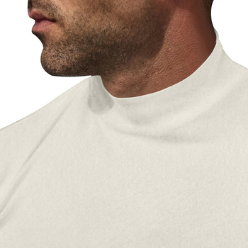 Toamna și iarna, mânecă lungă din fleece, bluză transfrontalieră europeană și americană, casual, culoare solidă, guler semi-înalt, strâmt, mânecă lungă, top pentru bărbați