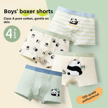 Vaikiški apatiniai, kūdikių bokserinės kelnaitės, antibakteriniai, kvėpuojantys šukuotos medvilnės šortai berniukams ir mergaitėms, vidutinio ir didelio dydžio vaikiškos bokserinės kelnaitės