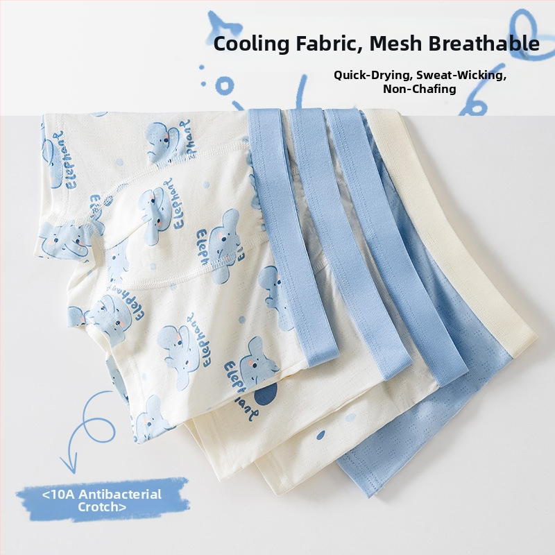 Vaikiški apatiniai, kūdikių bokserinės kelnaitės, antibakteriniai, kvėpuojantys šukuotos medvilnės šortai berniukams ir mergaitėms, vidutinio ir didelio dydžio vaikiškos bokserinės kelnaitės