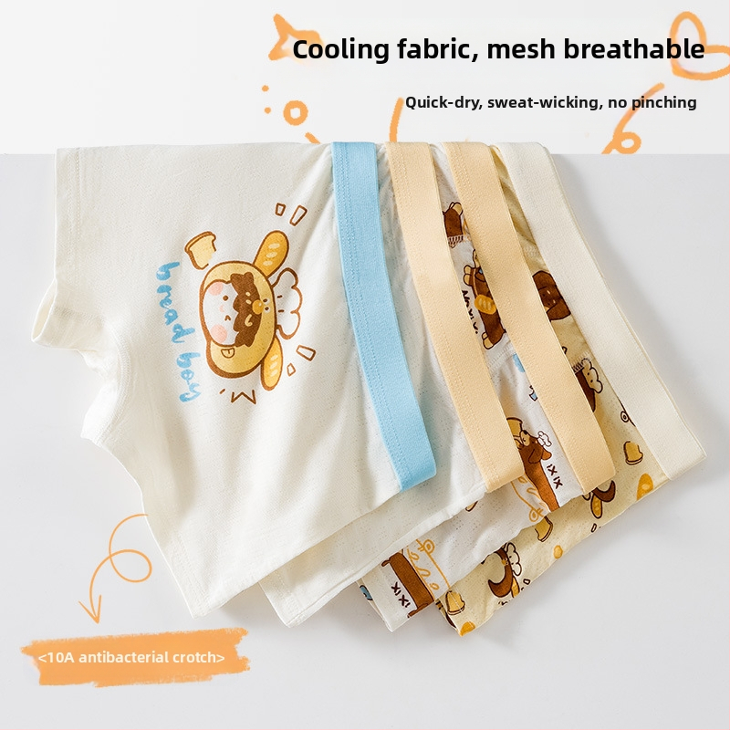 Vaikiški apatiniai, kūdikių bokserinės kelnaitės, antibakteriniai, kvėpuojantys šukuotos medvilnės šortai berniukams ir mergaitėms, vidutinio ir didelio dydžio vaikiškos bokserinės kelnaitės
