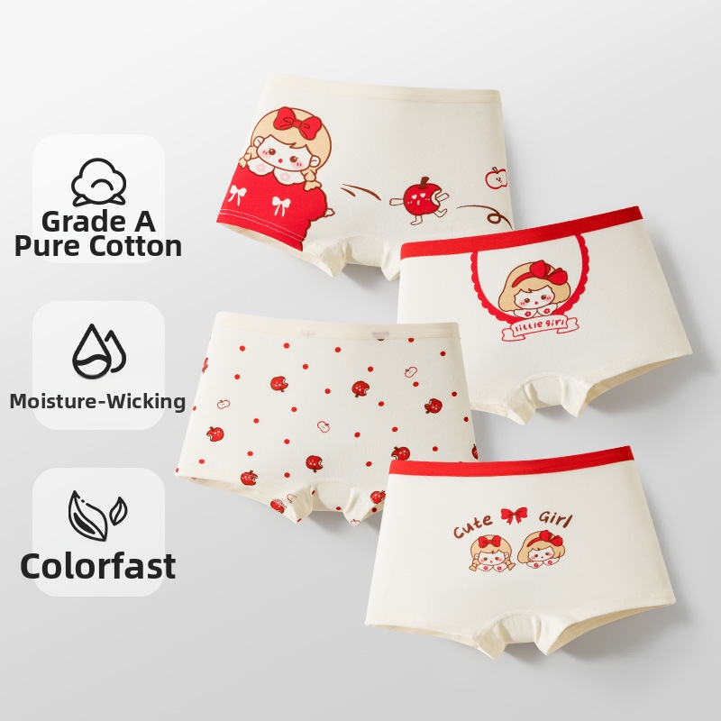 Vaikiški apatiniai, kūdikių bokserinės kelnaitės, antibakteriniai, kvėpuojantys šukuotos medvilnės šortai berniukams ir mergaitėms, vidutinio ir didelio dydžio vaikiškos bokserinės kelnaitės