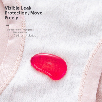 Kõrge vöökohaga puhtast puuvillast naiste menstruaalpüksid, lekkekindlad, laiendatud, pehmed hügieenilised aluspüksid, külglekkevastane