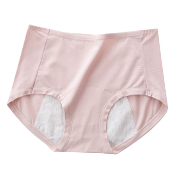 Kõrge vöökohaga puhtast puuvillast naiste menstruaalpüksid, lekkekindlad, laiendatud, pehmed hügieenilised aluspüksid, külglekkevastane