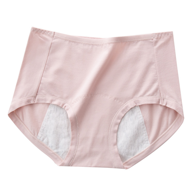 Kõrge vöökohaga puhtast puuvillast naiste menstruaalpüksid, lekkekindlad, laiendatud, pehmed hügieenilised aluspüksid, külglekkevastane