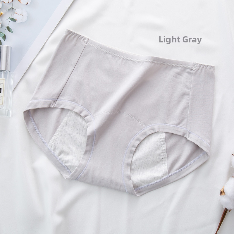 Kõrge vöökohaga puhtast puuvillast naiste menstruaalpüksid, lekkekindlad, laiendatud, pehmed hügieenilised aluspüksid, külglekkevastane