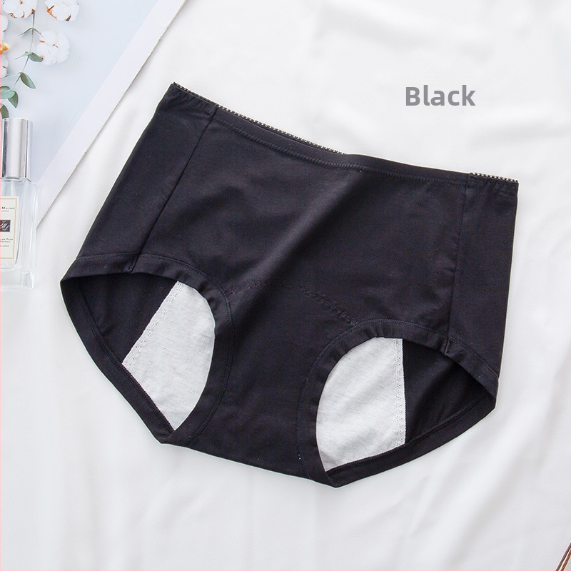 Kõrge vöökohaga puhtast puuvillast naiste menstruaalpüksid, lekkekindlad, laiendatud, pehmed hügieenilised aluspüksid, külglekkevastane