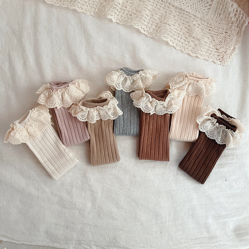 ins Dječje čipkaste čarape bez pete, čarape preko koljena za bebe srednje veličine, dječje čarape za jesen i zimu