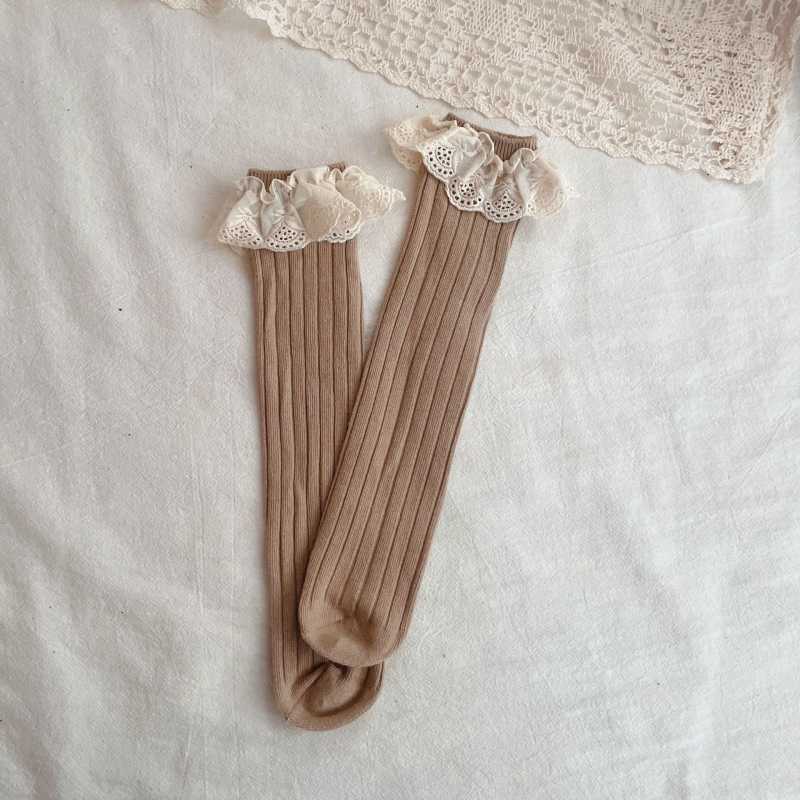 ins Dječje čipkaste čarape bez pete, čarape preko koljena za bebe srednje veličine, dječje čarape za jesen i zimu