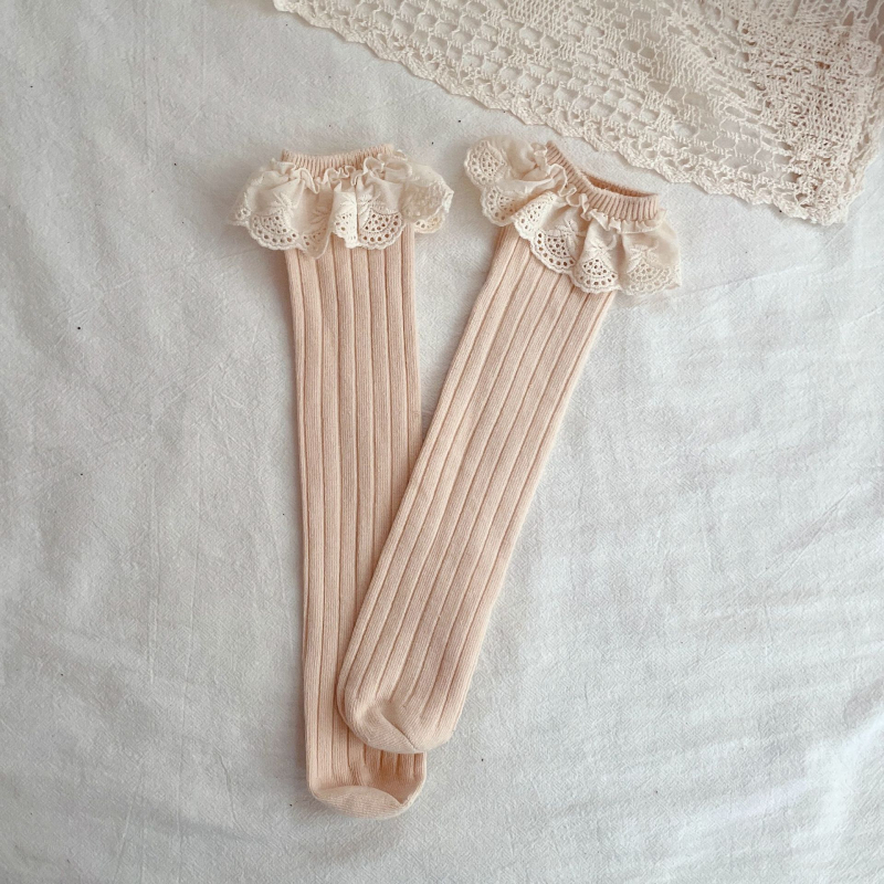 ins Dječje čipkaste čarape bez pete, čarape preko koljena za bebe srednje veličine, dječje čarape za jesen i zimu