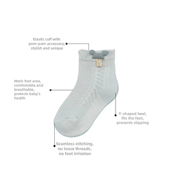 [Specialios] kūdikių kojinės, vasarinės, plonos, medvilninės, kvėpuojančios, trumpos, bekaulės, vaikiškos kojinės