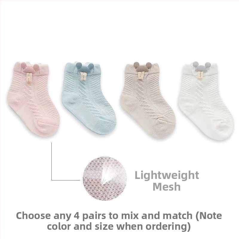 [Specialios] kūdikių kojinės, vasarinės, plonos, medvilninės, kvėpuojančios, trumpos, bekaulės, vaikiškos kojinės