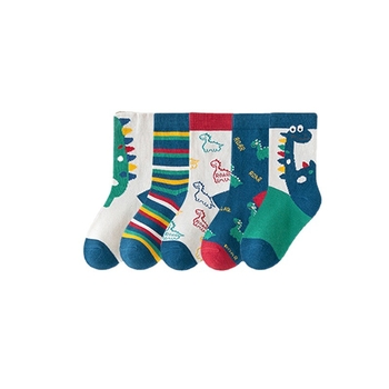 Sügis- ja talvesokid lastele, poistele ja tüdrukutele, kammitud puuvillased multifilmide dinosaurustega beebisokid, õpilaste sokid hulgimüügist