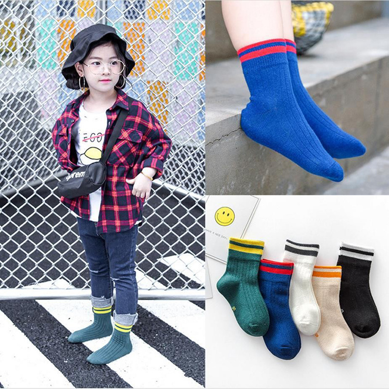 Sügis- ja talvesokid lastele, poistele ja tüdrukutele, kammitud puuvillased multifilmide dinosaurustega beebisokid, õpilaste sokid hulgimüügist