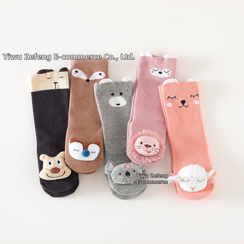 Παιδικές κάλτσες για αγόρια και κορίτσια, μακριές αντιολισθητικές κάλτσες για κούκλες, στερεοφωνικές βαμβακερές κάλτσες με σχέδια, προστατευτικές γόνατα για μωρά