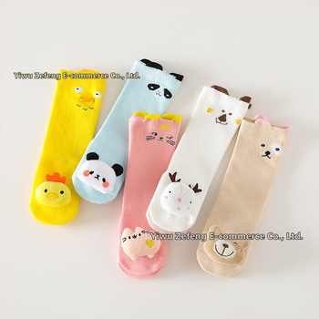 Παιδικές κάλτσες για αγόρια και κορίτσια, μακριές αντιολισθητικές κάλτσες για κούκλες, στερεοφωνικές βαμβακερές κάλτσες με σχέδια, προστατευτικές γόνατα για μωρά