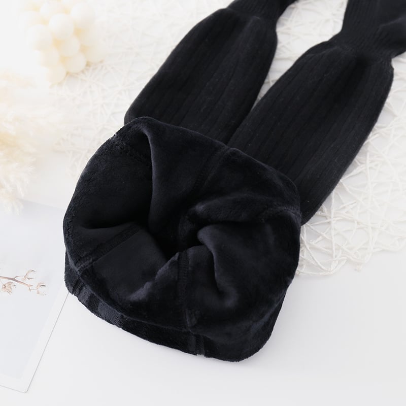 Colanți pentru fete, căptușiți cu fleece, îngroșați, din catifea de lapte pentru bebeluși, toamna și iarna 2024, culoare solidă, ultra-groși