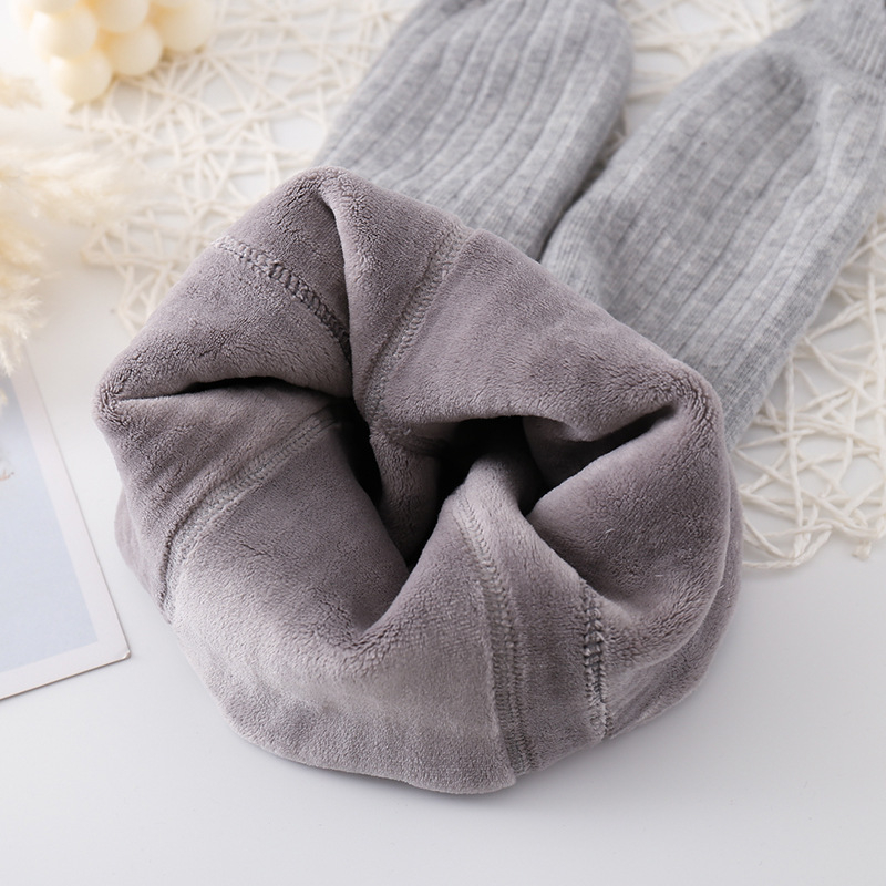 Colanți pentru fete, căptușiți cu fleece, îngroșați, din catifea de lapte pentru bebeluși, toamna și iarna 2024, culoare solidă, ultra-groși