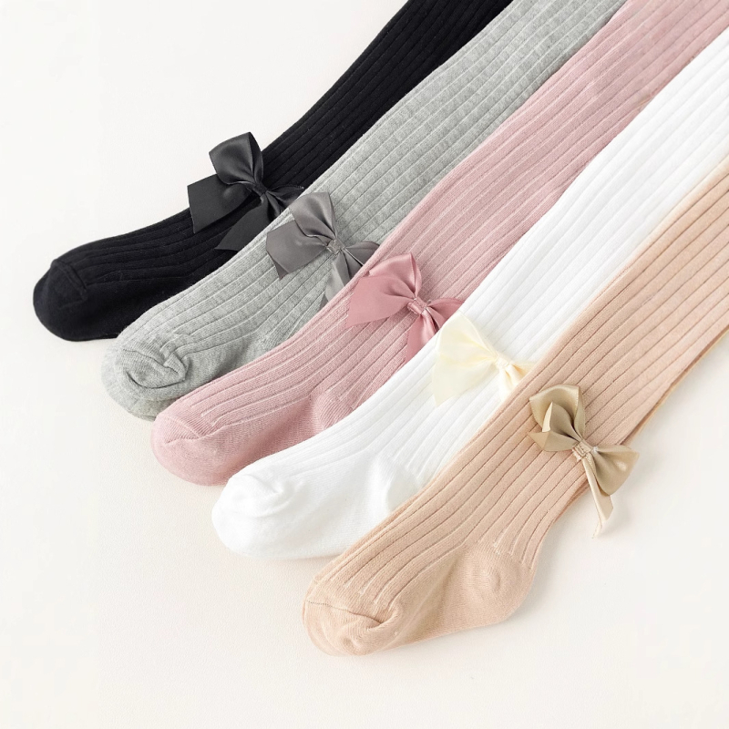 Proljetne tajice za djevojčice s mašnom, plesne čarape, dječje velike PP najlonke, prozračne, za bebe