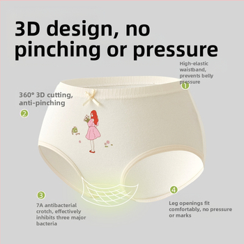 Εσώρουχα για κορίτσια από καθαρό βαμβάκι, κατηγορίας Α, τρίγωνο, μεσαίου και μεγάλου μεγέθους, 9-12 ετών, που δεν κόβουν τα οπίσθια