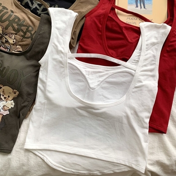 Γυναικείο αμάνικο καμιζόλα εσωτερικό ρούχο καλοκαίρι 2023, νέο κομψό τυπωμένο τοπ με καυτό αμερικανικό κοριτσίστικο στυλ