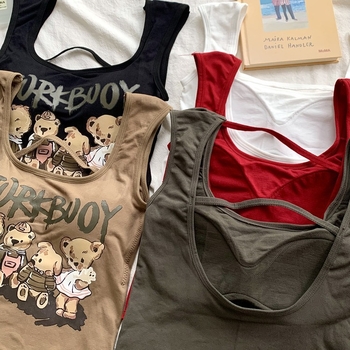 Γυναικείο αμάνικο καμιζόλα εσωτερικό ρούχο καλοκαίρι 2023, νέο κομψό τυπωμένο τοπ με καυτό αμερικανικό κοριτσίστικο στυλ