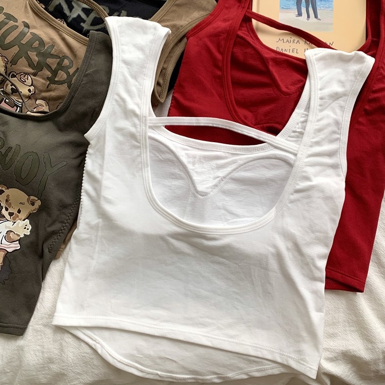 Bluză scurtă fără mâneci pentru femei, vara anului 2023, cu imprimeu elegant, cu fund scurt, American hot girl, la modă