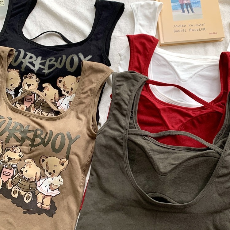 Bluză scurtă fără mâneci pentru femei, vara anului 2023, cu imprimeu elegant, cu fund scurt, American hot girl, la modă