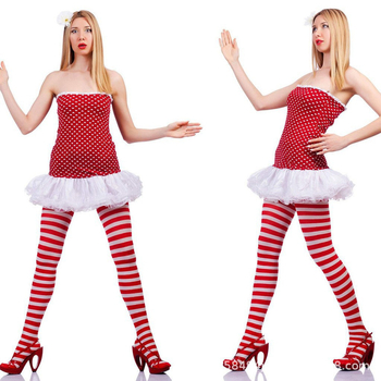 Διασυνοριακά Χριστούγεννα Halloween Ριγέ Πολύχρωμα Σέξι Πάρτι Μεταμφίεση Διακόσμηση Στηρίγματα Μόδας Μακριά Παντελόνια