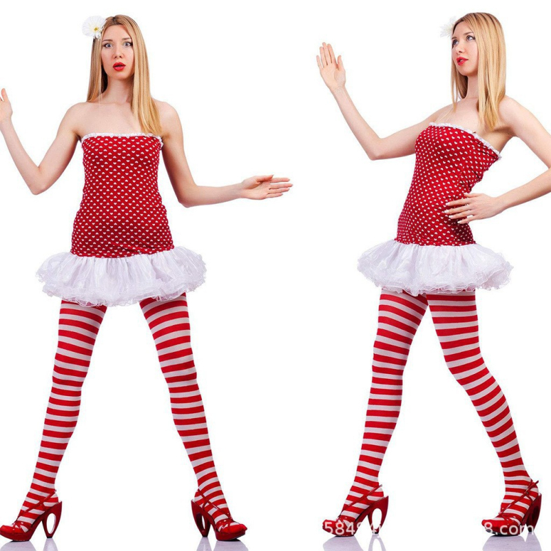 Pārrobežu Ziemassvētku Helovīna svītrainas krāsainas seksīgas ballītes masku ballītes dekorēšanas aksesuāri modes garās bikses