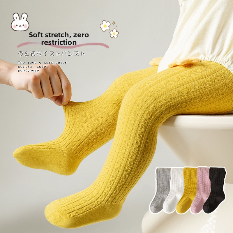 Бебешки клинове Zhuji на едро, пролетен и есенен стил, връхни дрехи, интегрирани панталони, детски чорапогащи от дълготраен памук, бебешки панталони с крачета за момичета