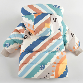 Jauna bērnu kokvilnas jaka vidēja garuma korejiešu stila mazuļu mīlīga bieza kokvilnas jaka zēniem un meitenēm