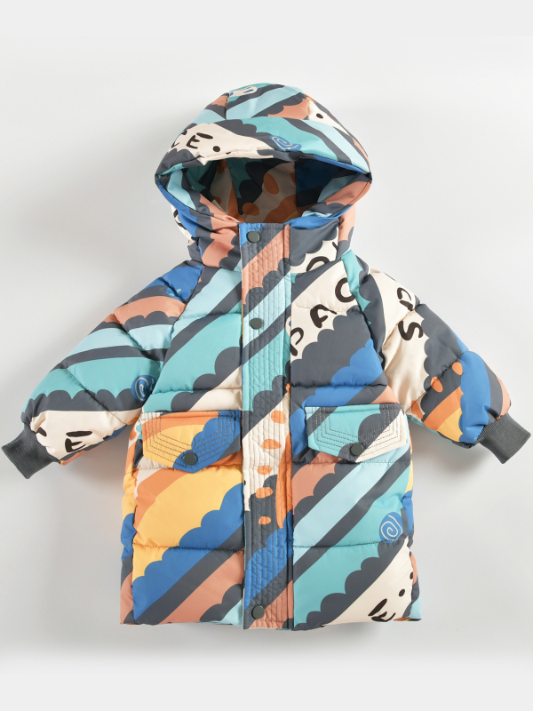 Jauna bērnu kokvilnas jaka vidēja garuma korejiešu stila mazuļu mīlīga bieza kokvilnas jaka zēniem un meitenēm