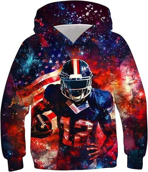 Amazoni piiriülene uus kuum pikkade varrukatega kapuutsiga 3D-digitaalprintimise spordiseeria laste rõivad lahtised džersid mehed