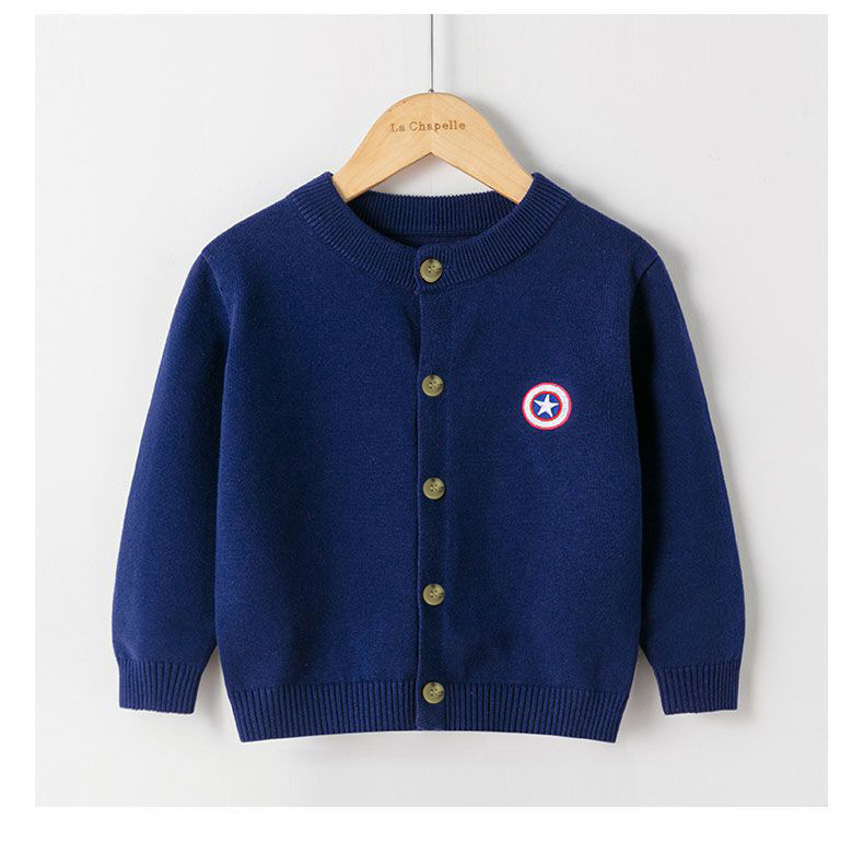 Uus kevad- ja sügisene Euroopa ja Ameerika stiilis laste kootud kardigan poistele, puhtast puuvillast kampsun väikelastele ja vanematele lastele