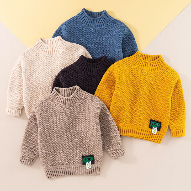 Poiste kampsun 2024. Uus kena sügis-talvine keskmise ja suure laste kootud laste topp mugav tüdrukute paksendatud pullover