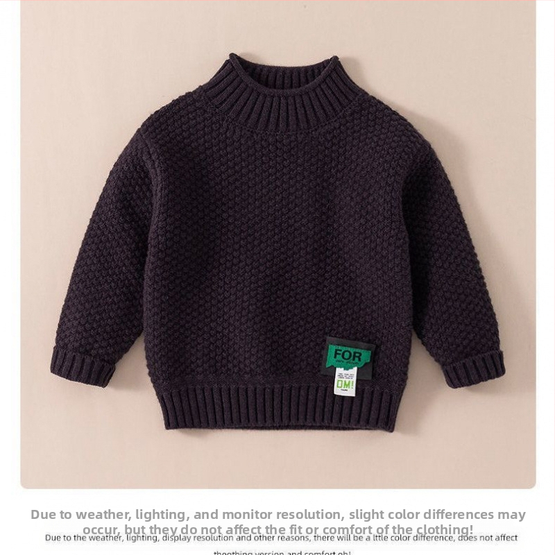 Poiste kampsun 2024. Uus kena sügis-talvine keskmise ja suure laste kootud laste topp mugav tüdrukute paksendatud pullover