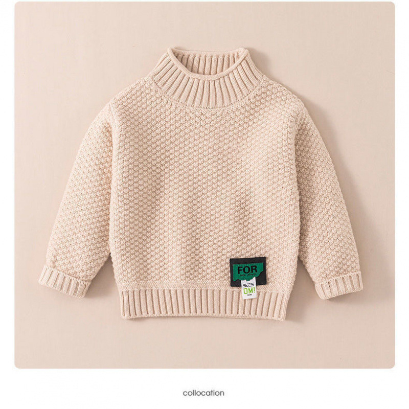 Poiste kampsun 2024. Uus kena sügis-talvine keskmise ja suure laste kootud laste topp mugav tüdrukute paksendatud pullover