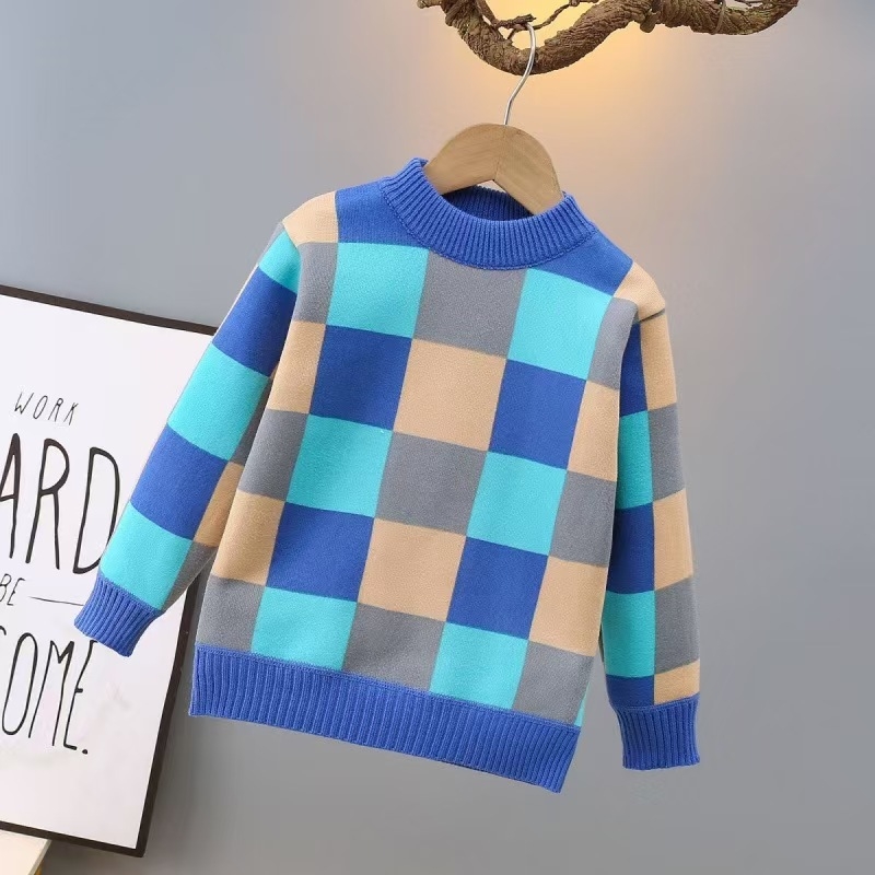 Πουλόβερ για αγόρια Φθινόπωρο και Χειμώνας 2024 Ζεστό πουλόβερ με παχύρρευστο κορεάτικο όμορφο πλεκτό πουλόβερ, βασικό πουκάμισο για αγόρια για παιδιά