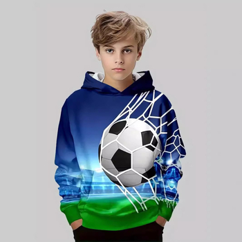 Моден футболен 3D принтиран детски суичър с дълъг ръкав за момче, тема Hiyin Cross Border Keep Fashion, удобен детски пуловер