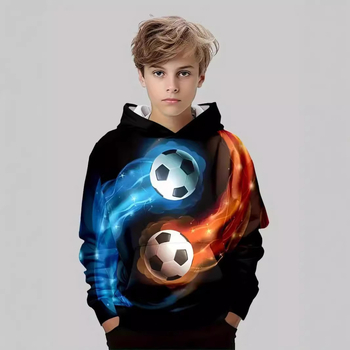 Моден футболен 3D принтиран детски суичър с дълъг ръкав за момче, тема Hiyin Cross Border Keep Fashion, удобен детски пуловер