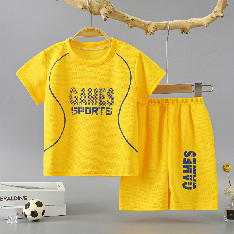 Naujas vaikiškas krepšinio kostiumas berniukui, greitai džiūstantis vasarinis kostiumas, moteriškas, kūdikio, vidutinio ir didelio dydžio vaikiškas trumpomis rankovėmis sportinis kostiumas