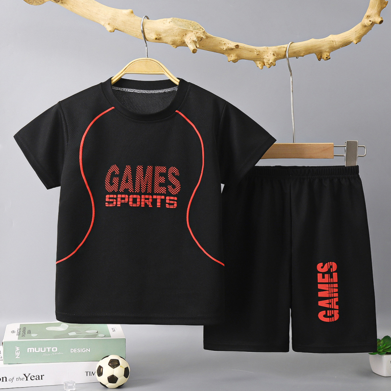 Naujas vaikiškas krepšinio kostiumas berniukui, greitai džiūstantis vasarinis kostiumas, moteriškas, kūdikio, vidutinio ir didelio dydžio vaikiškas trumpomis rankovėmis sportinis kostiumas