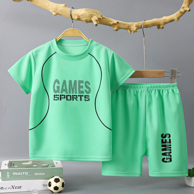 Naujas vaikiškas krepšinio kostiumas berniukui, greitai džiūstantis vasarinis kostiumas, moteriškas, kūdikio, vidutinio ir didelio dydžio vaikiškas trumpomis rankovėmis sportinis kostiumas