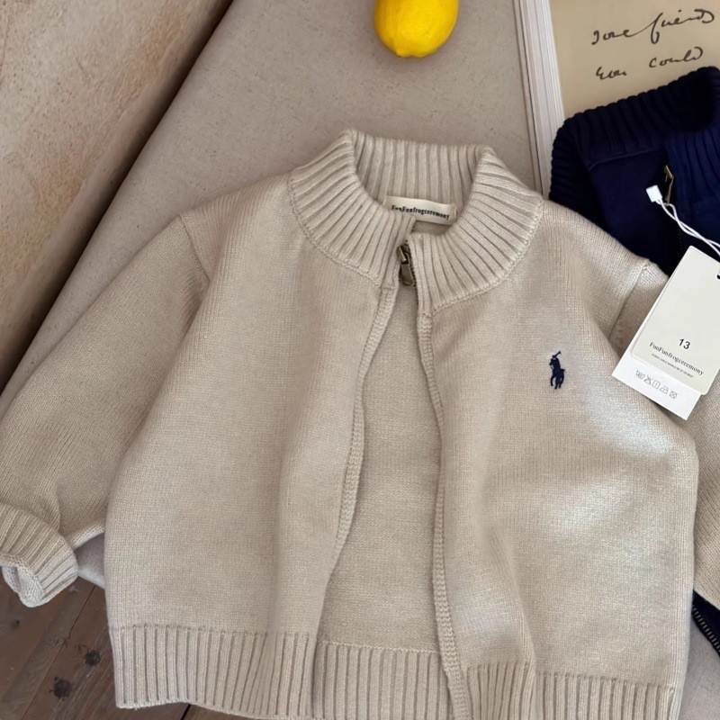 Dječji kaput, jesenski kaput u korejskom stilu za dječake, elegantno izvezen, kaput s reverom, kratka majica s patentnim zatvaračem za bebe