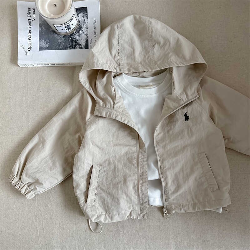 Dječji kaput, jesenski kaput u korejskom stilu za dječake, elegantno izvezen, kaput s reverom, kratka majica s patentnim zatvaračem za bebe